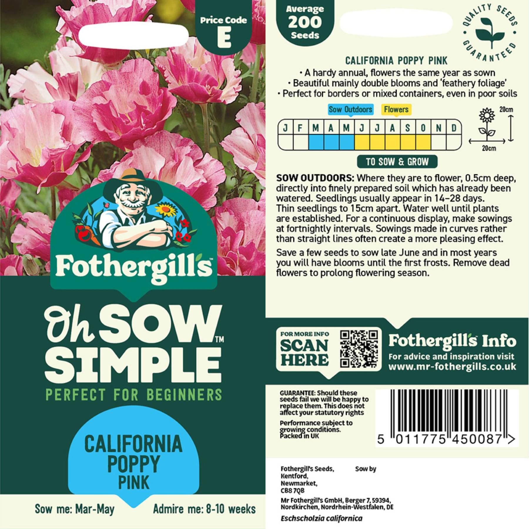 California Poppy Pink Seed